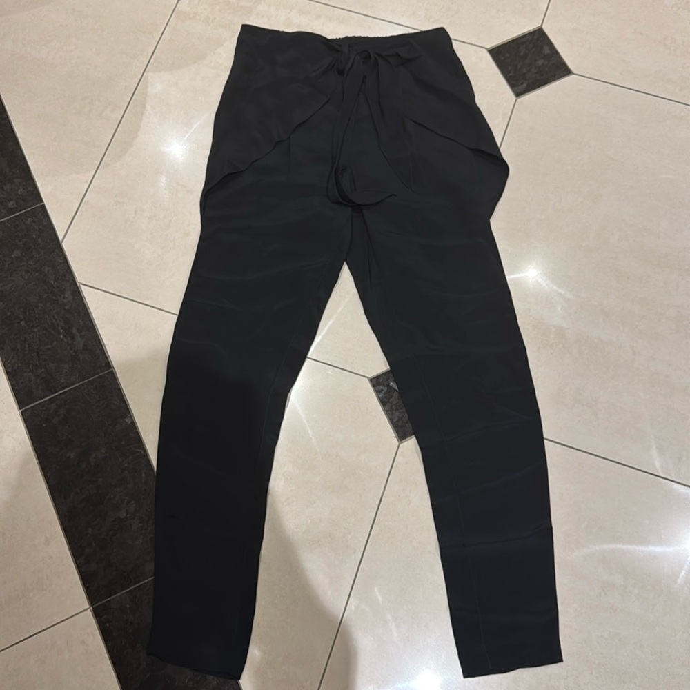 Philliplim silky black pants with tie waist